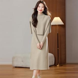 MONLOUVE针织连衣裙套装裙两件套气质韩版高级感爆款毛衣裙女2025