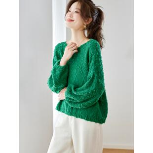 MONLOUVE长袖上衣女2025新款慵懒风毛衣时尚洋气时髦轻奢高级感爆
