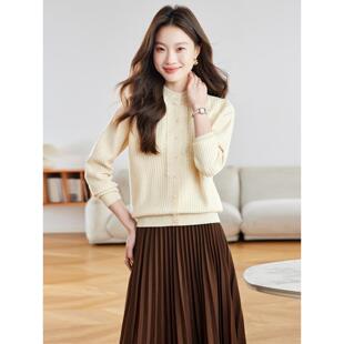 MONLOUVE半高领毛衣女士秋冬季2025新款高级感时尚宽松减龄百搭针