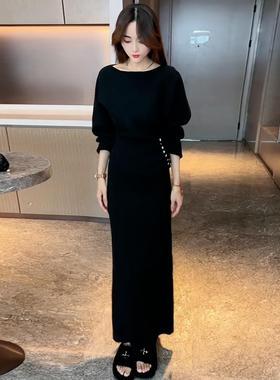 MONLOUVE早秋高级感巨好看套装2025超火慵懒风松弛感针织毛衣半身