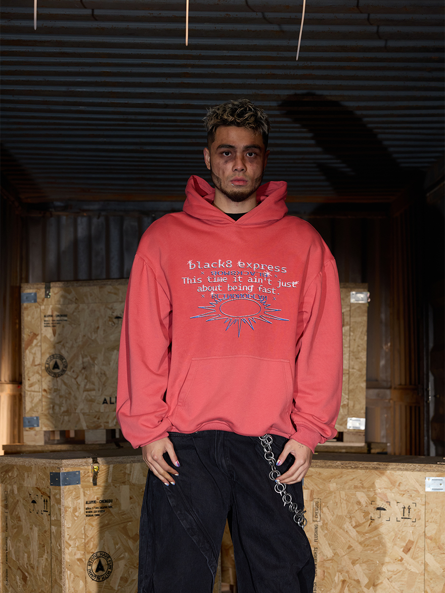 联名黑八速递卫衣长款