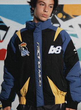 【BLACK8MOB】2024AW 赛车服复古美式印花机车服棉服外套宽松夹克