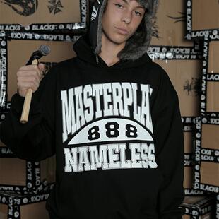 三色888印花宽松卫衣基础街头潮流上装 2024AW 外套 BLACK8MOB