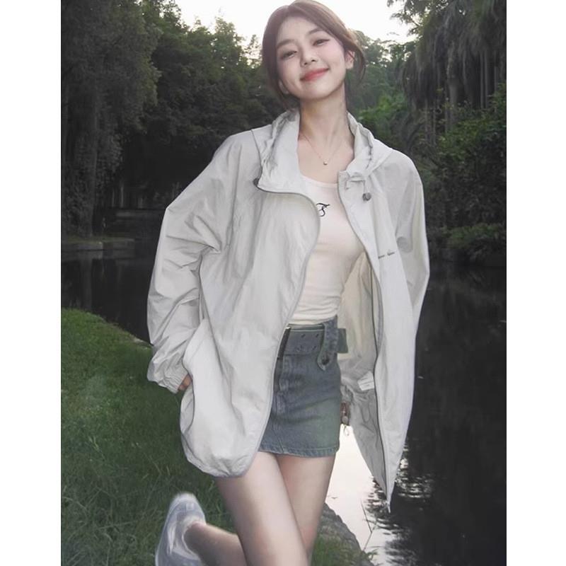 防晒衣女薄纱外穿夏季2025新款百搭宽松防紫外线薄款防晒服外套潮