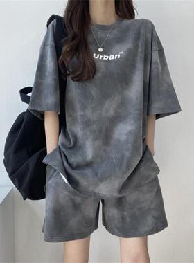 8色 运动套女装2025夏季加大码薄款上衣短裤休闲两件套女特价