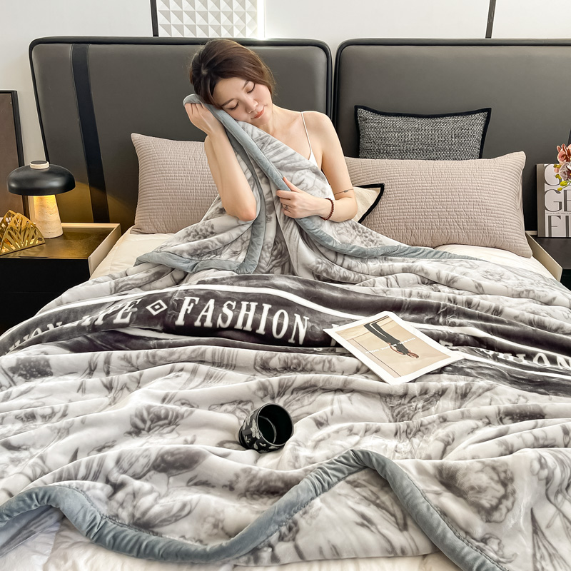 拉舍尔毛毯加厚冬季盖毯被子学生宿舍单人牛奶绒珊瑚绒毯子床上用