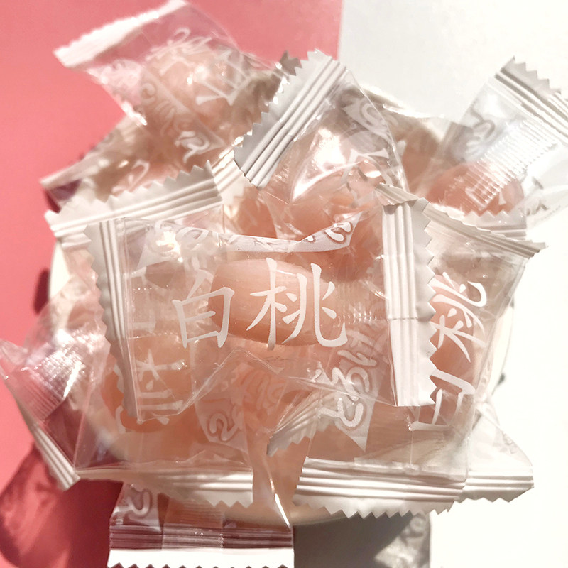 彩虹日记白桃日式水果糖500g休闲食品零食喜糖硬糖小粒糖大堂招待