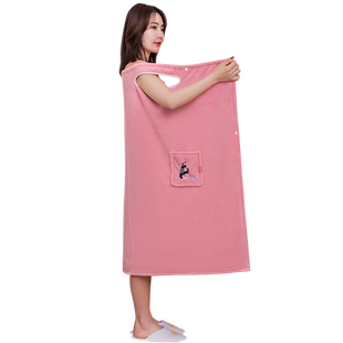可穿可裹浴巾式浴袍非纯棉全棉女成人柔软吸水家用速干珊瑚绒可爱