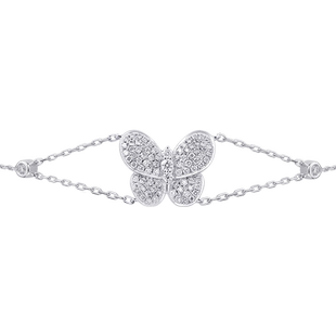 【24期免息】DJULA茱蕊 蝴蝶系列18K金钻石白金气质手链气质珠宝