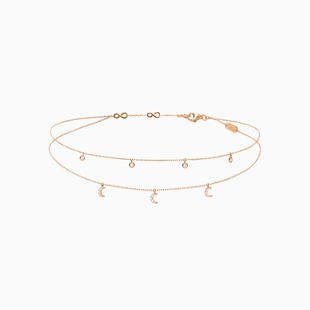 魔法系列 DJULA茱蕊 18K金镶钻流苏吊坠玫瑰金项链 星品臻选