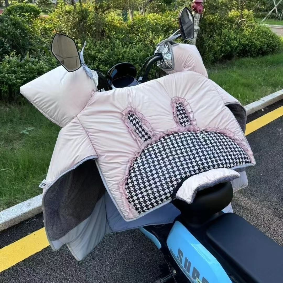 冬季电动车挡风被电瓶车防风防水加绒加厚冬天厚款高颜值2025