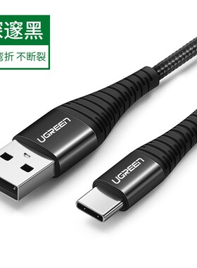 绿联type-c数据线快充安卓2米编织充电器线加长网尾华为p30promate10小米 铝壳快充版 0.25m