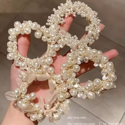 珍珠发圈温柔气质扎头发皮筋高级感轻奢发绳女生通勤头饰