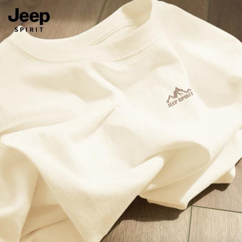 JEEP吉普2025新款重磅纯棉t恤男士夏季潮牌休闲宽松运动短袖T恤男