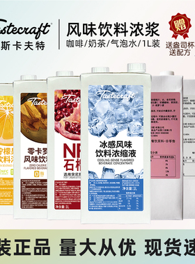 德斯卡夫特桃果汁饮料浓浆1L水蜜桃红葡萄荔枝水果茶冰沙饮品原料