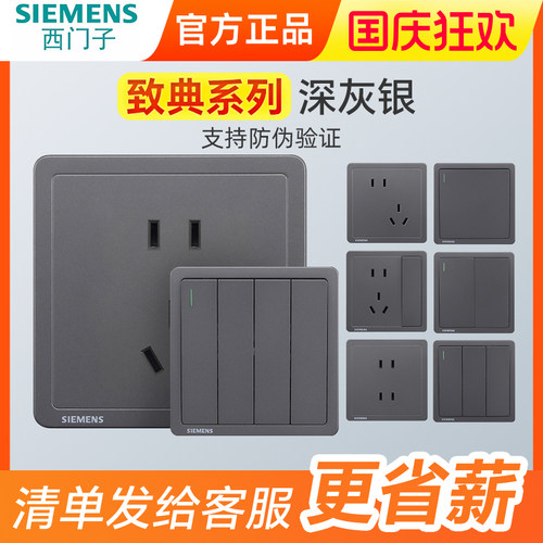 10ASIEMENS/西门子深灰银3年五孔