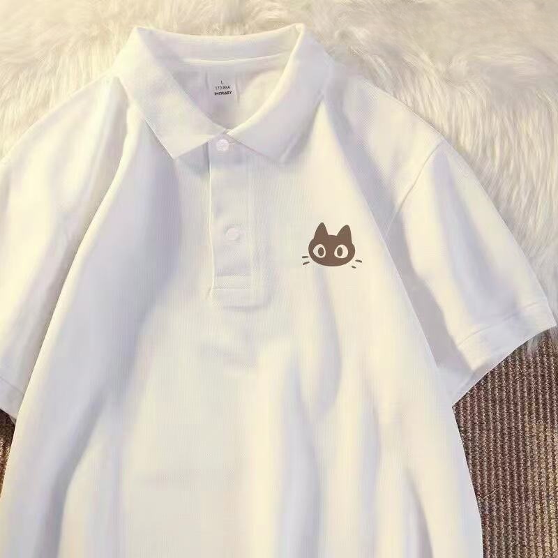 男女童polo领纯棉短袖T恤2025夏季新款中大儿童翻领上衣打底衫