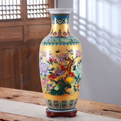 景德镇陶瓷器落地大花瓶新中式家居装饰品客厅玄关博古架台面摆件