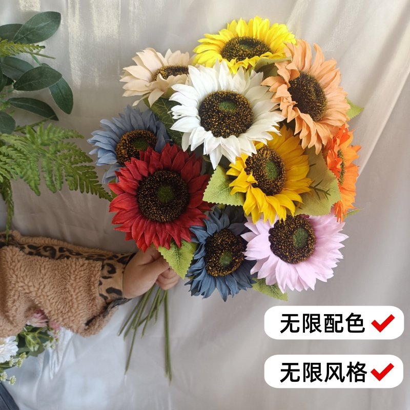 一举夺魁仿真向日葵太阳花ins北欧风家居装饰假花绢花人造花手持