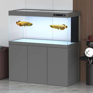 汉霸鱼缸大型客厅大型家用底过虑超白玄关龙鱼缸现代2025款 新款
