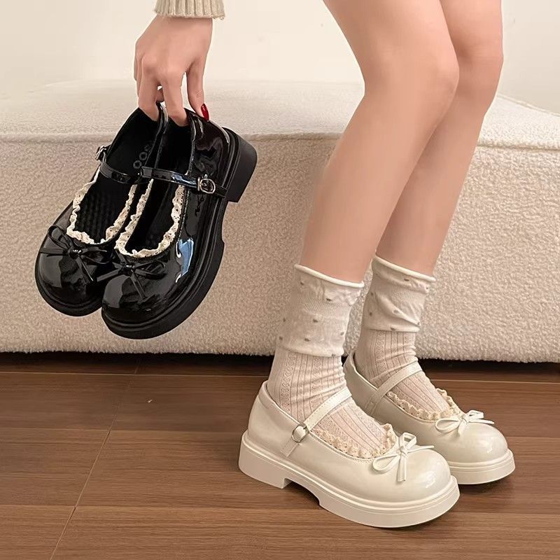日系JK甜美厚底浅口玛丽珍女鞋