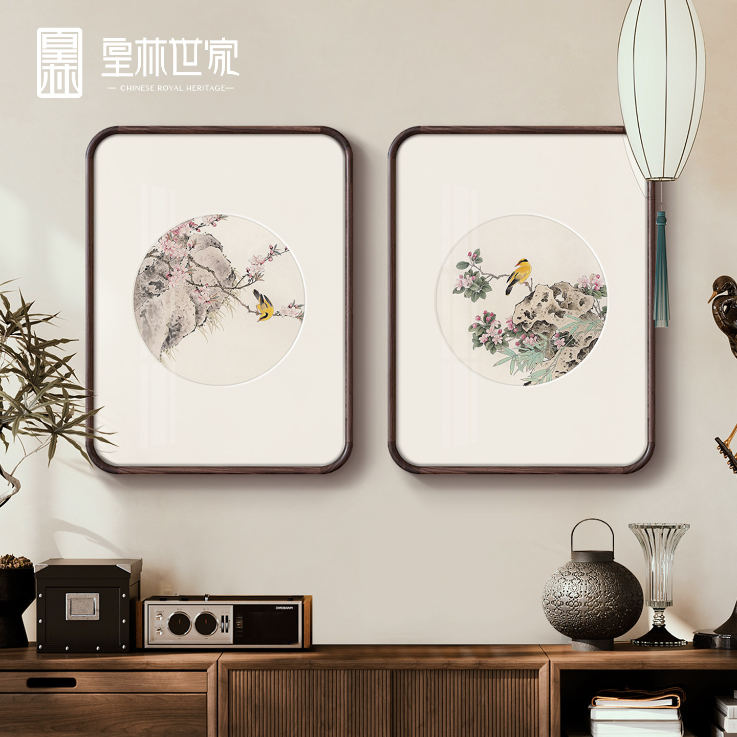 宋代美学雅致玄关装饰画 画新中式客厅茶室挂画 画床头卧室花鸟工