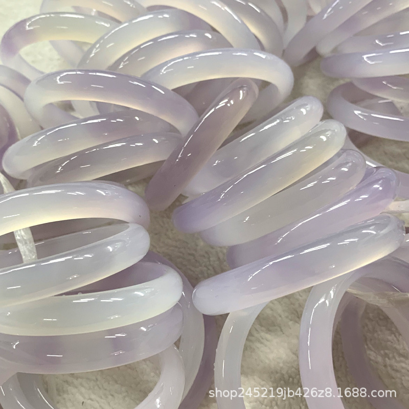 新疆和田玉手镯天然淡紫色女款玉