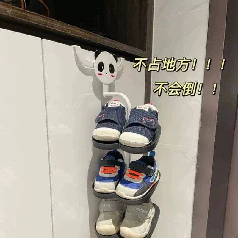 鞋子收纳架可爱入户门口小型宝宝鞋架儿童婴儿童鞋收纳悬挂柜门上