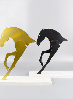 现代新中式树脂创意马摆件酒店玄关办公室售楼处样板房软装饰摆设