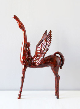 现代轻奢彩色抽象摆件样板间客厅书房玄关柜边落地小雕塑摆设