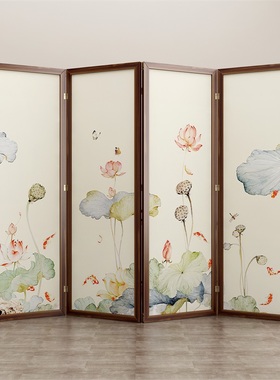 中式屏风隔断客厅遮挡现代简约可移动折叠家用小户型办公室软隔断