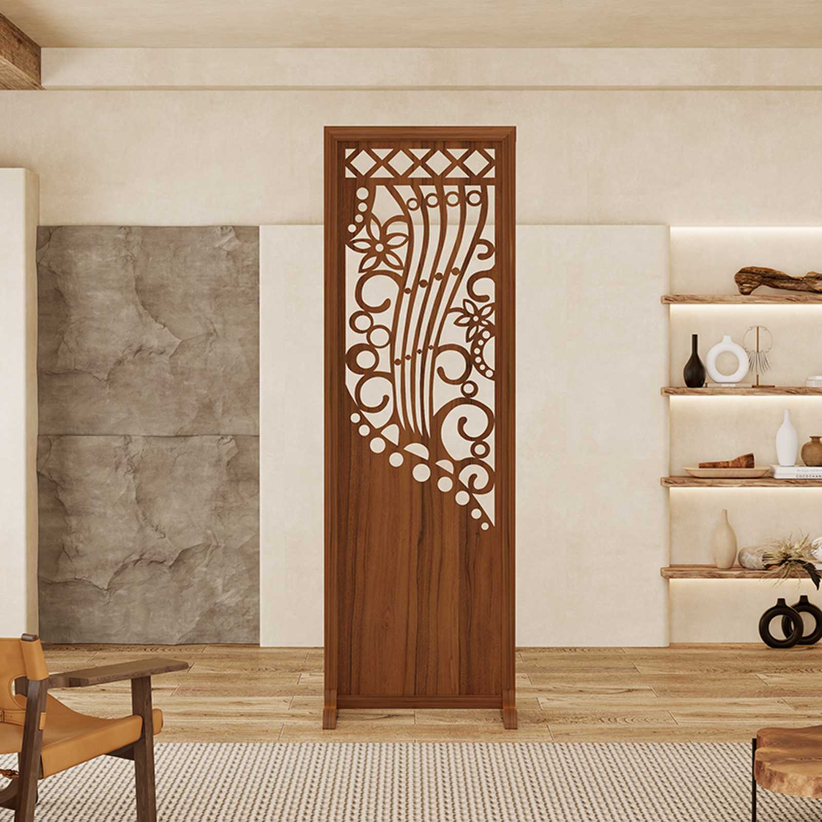 中式屏风隔断折叠移动简