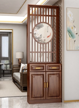 屏风隔断客厅2024新款入户正对门进门遮挡轻奢创意新中式玄关隔断
