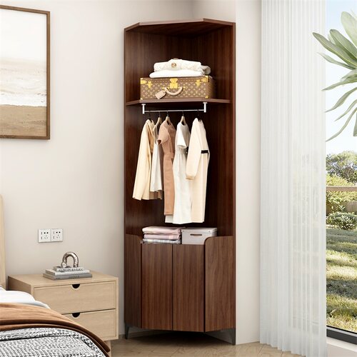 实木角柜客厅沙发边柜置物架