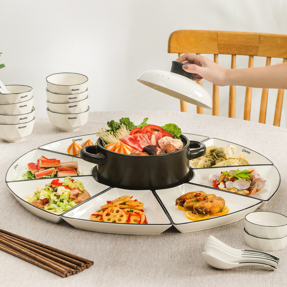 陶瓷拼盘餐具组合过年家用碗盘菜盘轻奢盘子碗家庭年夜饭碗碟套装,餐饮具,盘,淘宝优惠券,粉丝福利购,淘宝优惠卷