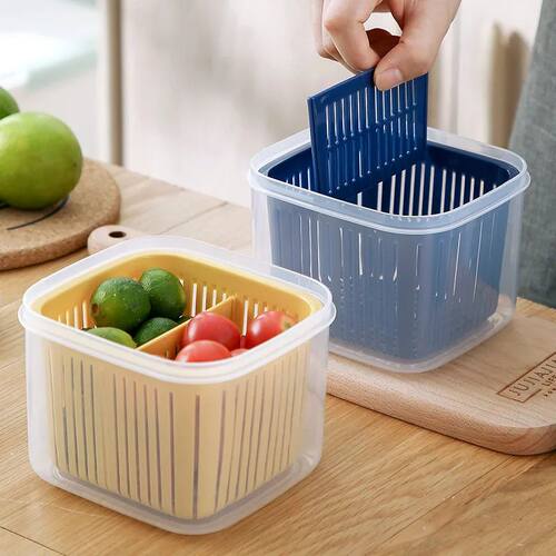 2 Grids Food Fruits Vegetables Storage Box Kitchen Ginger Ga
