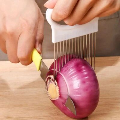 Stainless Steel Onion Cutter Holder Food Slicers Assistant T
