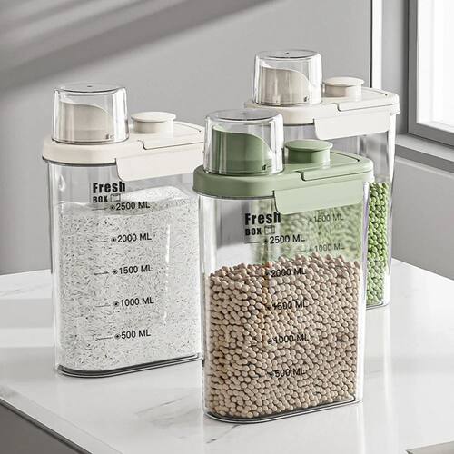 Large Capacity Kitchen Storage Can - 1600/2800ML PP Plastic