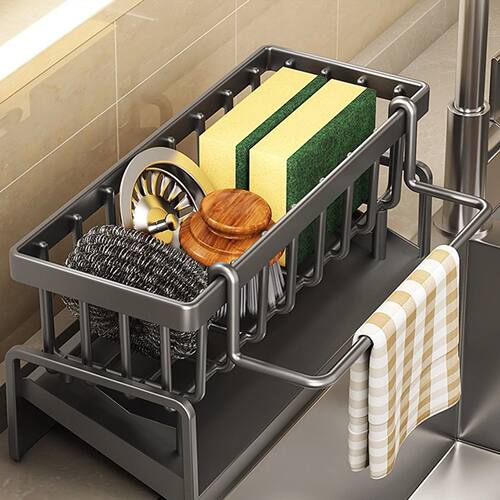 Kitchen Sink Organizer Countertop Rack Multifunctional Spong