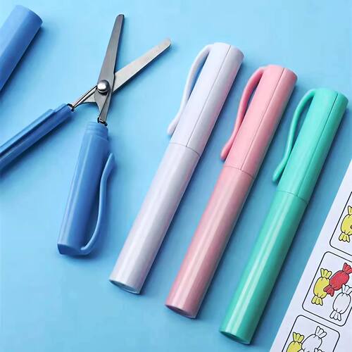 1PC Compact Mini Folding Stainless Steel Scissors Pen-Style