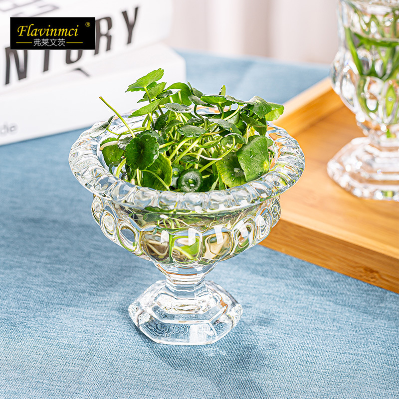 弗莱文茨玻璃花瓶摆件鲜花花瓶