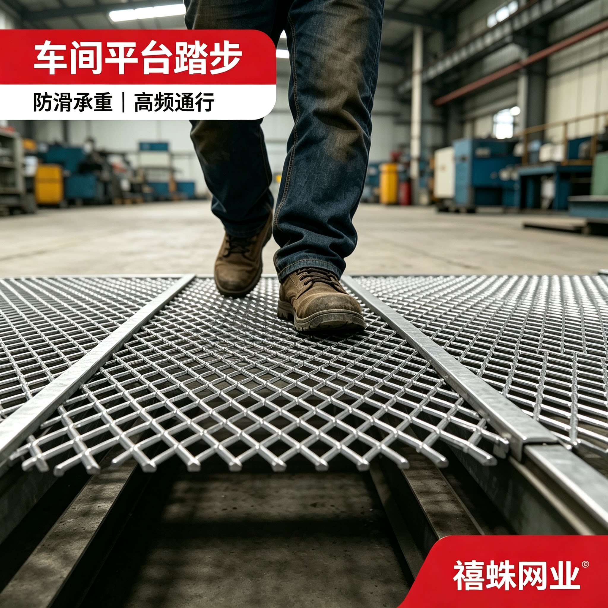 加厚踏步钢板网 重型承重扩张网 车间平台走道防滑踏板网 可定制