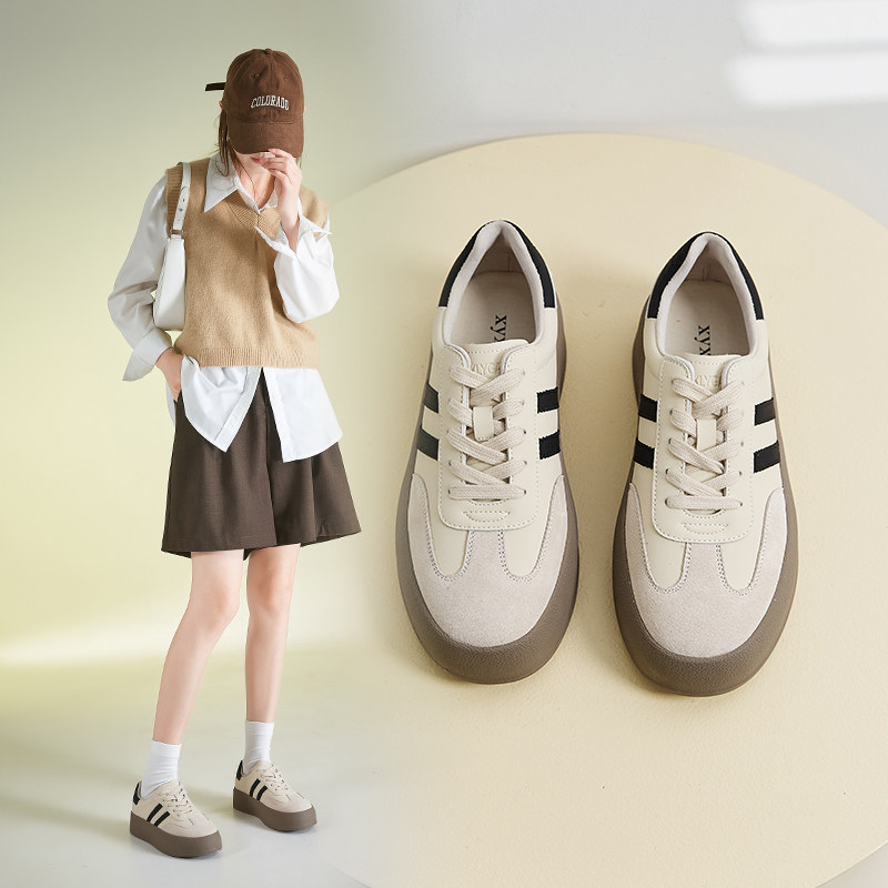 厚底子女2024春季新款韩版系带拼