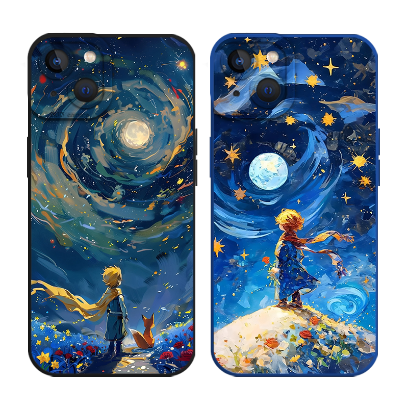 星空适用苹果16promax手机壳iPhone14小王子13油画17air/15梵高/xr高级感12/11个性xs硅胶18全包x/8plus/7p