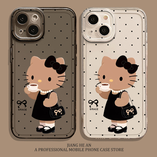 波点kt猫pura80凯蒂猫60新款 50女40透明30 优雅kitty适用华为nova14ultra手机壳mate70pro
