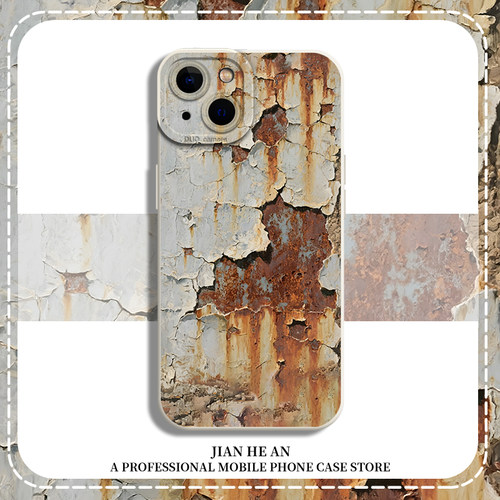 适用iqoo手机壳工业风锈迹