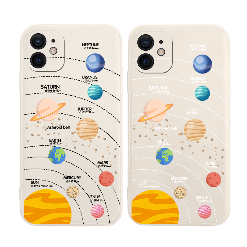 太阳系手机壳适用16/15苹果14星空iPhone13pro星系12mini星球11创意xsmax情侣18简约8plus高级感7液态硅胶x套