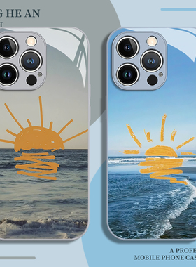 日落海岸适用华为pura70手机壳mate80情侣promax高级感60新款50个性40/30/nova15ultra/14/13/12/11/10/9/8/p