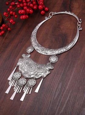 民族项圈项链苗族风苗银复古饰品配饰云南夸张演出银饰新款大特色