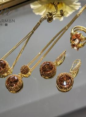 项链手链送女生礼物饰链耳夹琉璃耳饰不款现货苏丹石四件套小套装